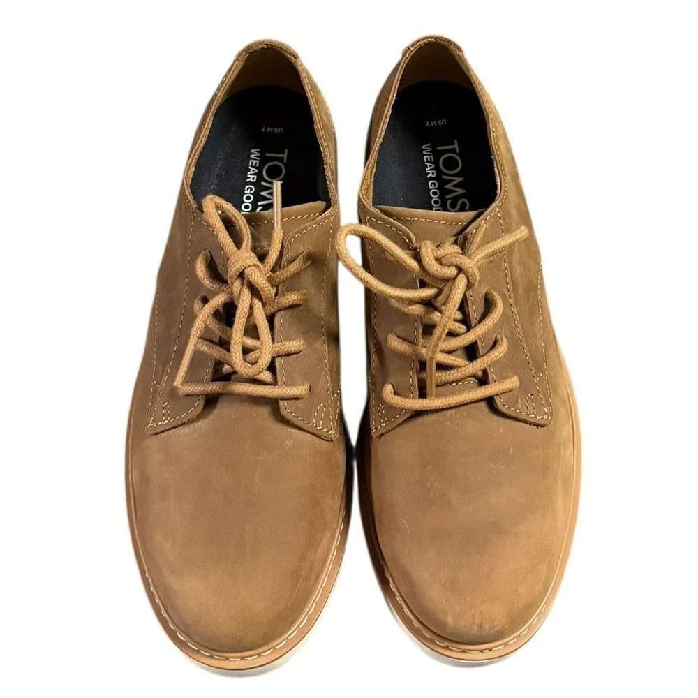 TOMS Navi Trvl‎ Lite Oxford Shoes Men's Size 7 Brown Lace Up Low Top